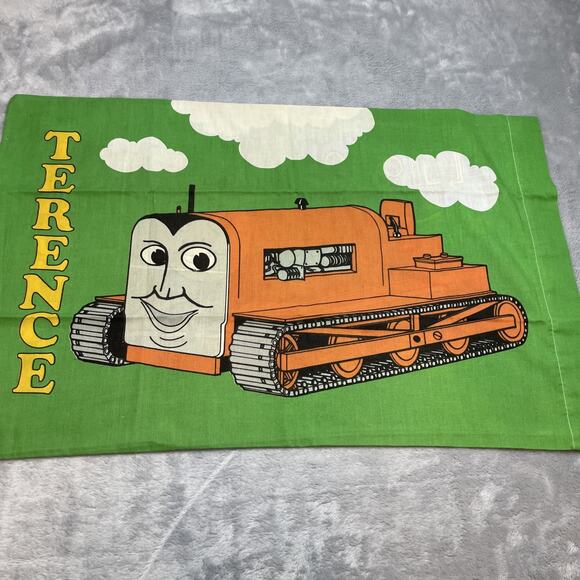 Vintage Thomas the Train Terence Pillowcase Standard 1992 Green 90s Retro - Picture 3 of 9
